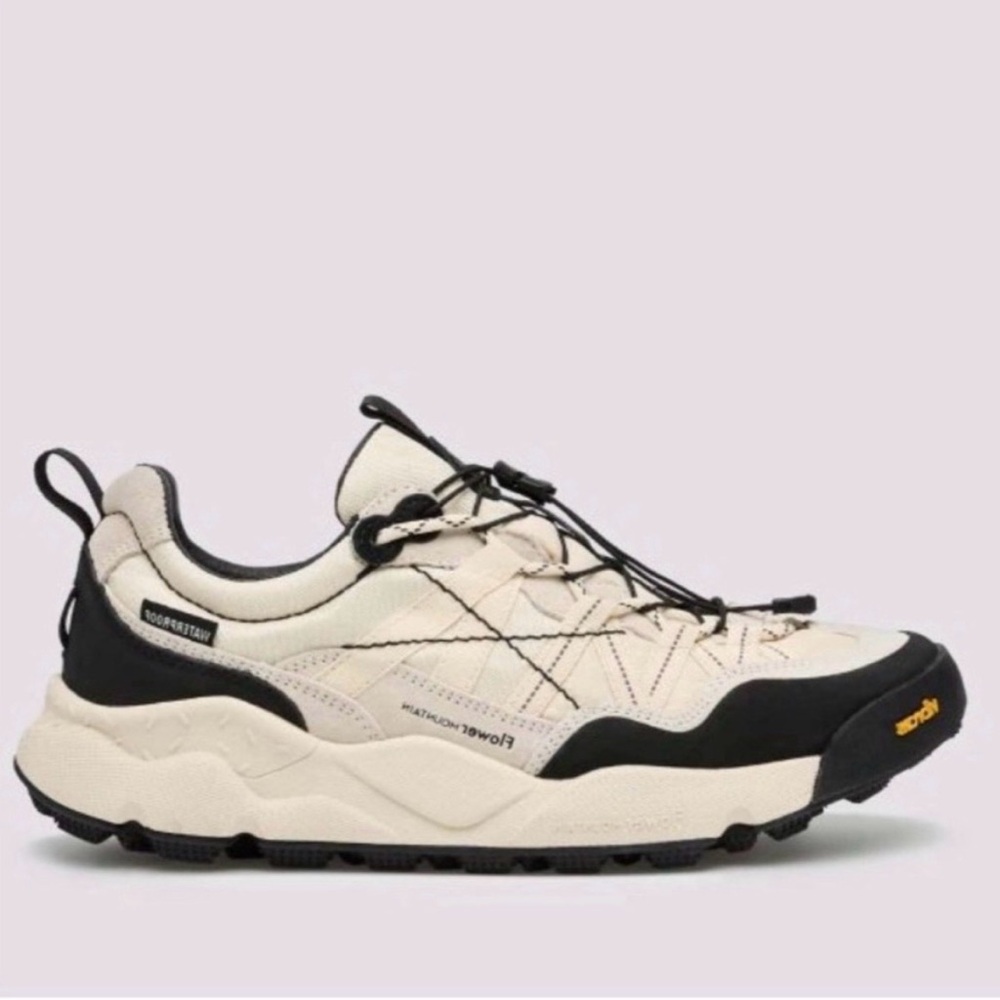 NWT Flower Mountain IWANO 2 UNI Suede and technical fabric sneakers -White-Black